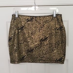 Gold and black mini skirt